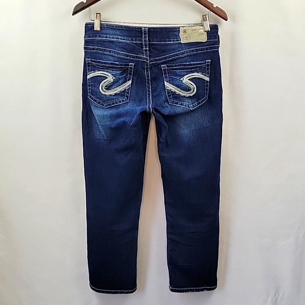 Silver Suki Mid Capri Jeans Dark Wash Size 27